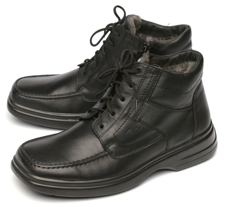 МУЖСКИЕ БОТИНКИ НАТУРАЛЬНАЯ КОЖА/ НАТУРАЛЬНЫЙ МЕХ РОСВЕСТ РОССИЯ