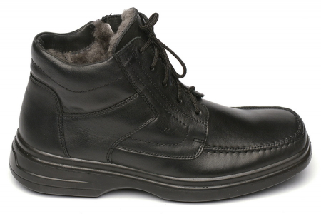 МУЖСКИЕ БОТИНКИ НАТУРАЛЬНАЯ КОЖА/ НАТУРАЛЬНЫЙ МЕХ РОСВЕСТ РОССИЯ