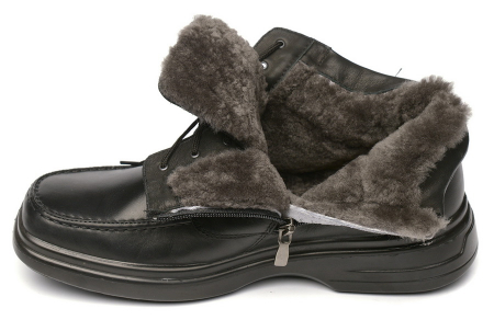 МУЖСКИЕ БОТИНКИ НАТУРАЛЬНАЯ КОЖА/ НАТУРАЛЬНЫЙ МЕХ РОСВЕСТ РОССИЯ