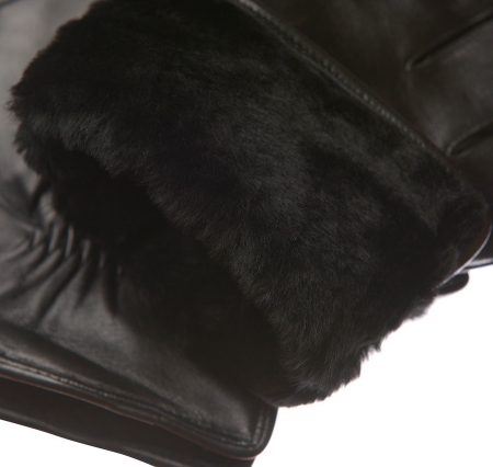 МУЖСКИЕ ПЕРЧАТКИ НАТУРАЛЬНАЯ КОЖА / НАТУРАЛЬНЫЙ МЕХ (МУТОН)