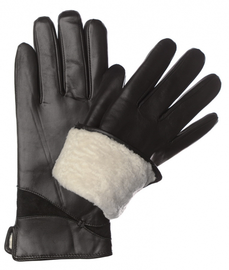 ЖЕНСКИЕ ПЕРЧАТКИ КОЖА ЯГНЕНКА / НАТУРАЛЬНЫЙ МЕХ (ЦИГЕЙКА) GLOVES