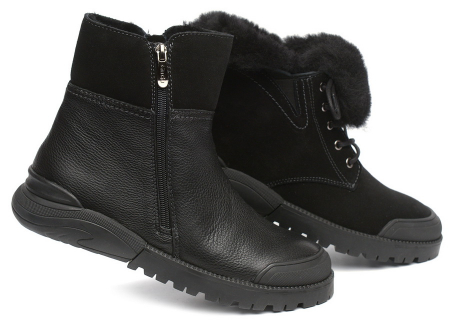 ЖЕНСКИЕ БОТИНКИ НАТУРАЛЬНАЯ КОЖА НАТУРАЛЬНЫЙ МЕХ GUGU ГЕРМАНИЯ