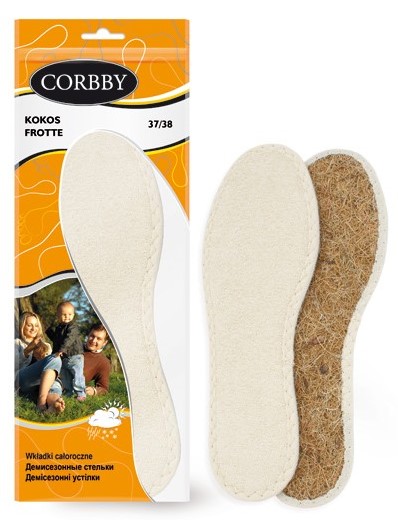 СТЕЛЬКИ KOKOS FROTTE УНИВЕРСАЛЬНЫЕ ДЕМИСЕЗОННЫЕ ПО РАЗМЕРАМ СORBBY ПОЛЬША