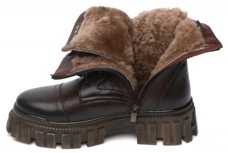 ЖЕНСКИЕ БОТИНКИ НАТУРАЛЬНАЯ КОЖА / НАТУРАЛЬНЫЙ МЕХ CORVETTO ИТАЛИЯ