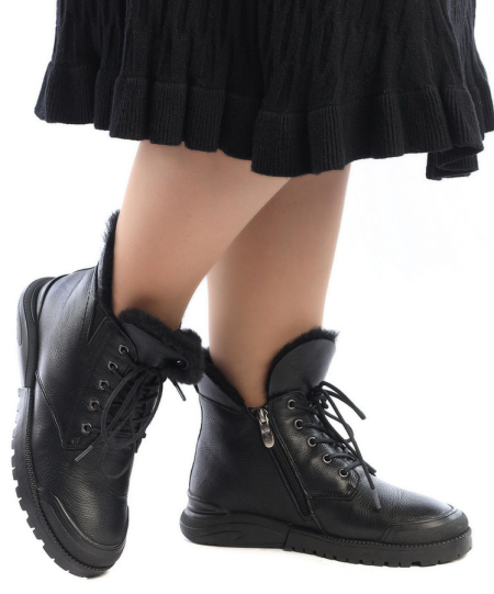 ЖЕНСКИЕ БОТИНКИ НАТУРАЛЬНАЯ КОЖА НАТУРАЛЬНЫЙ МЕХ GUGU ГЕРМАНИЯ