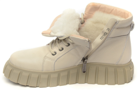 ЖЕНСКИЕ БОТИНКИ НАТУРАЛЬНАЯ КОЖА /   НАТУРАЛЬНЫЙ МЕХ GUGU ГЕРМАНИЯ