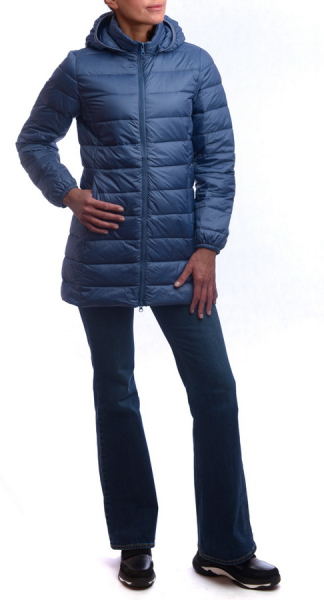 ЖЕНСКАЯ УЛЬТРАЛЁГКАЯ ПУХОВАЯ КУРТКА ДЛИННАЯ  L(42)-7XL(56) BINIFOOT/BNF