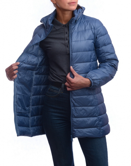 ЖЕНСКАЯ УЛЬТРАЛЁГКАЯ ПУХОВАЯ КУРТКА ДЛИННАЯ  L(42)-7XL(56) BINIFOOT/BNF