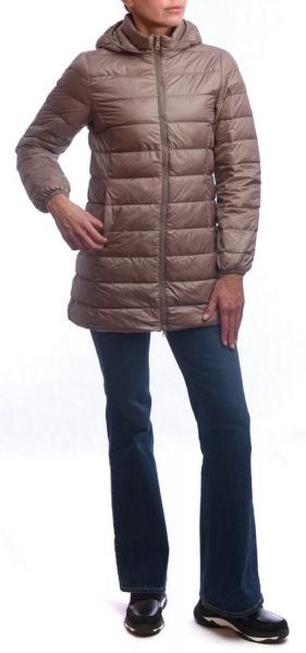 ЖЕНСКАЯ УЛЬТРАЛЁГКАЯ ПУХОВАЯ КУРТКА ДЛИННАЯ  L(42)-7XL(56) BINIFOOT/BNF