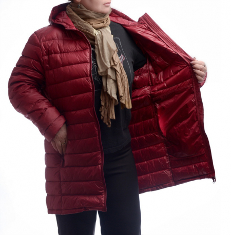 УЛЬТРАЛЕГКАЯ ПУХОВАЯ КУРТКА УДЛИНЕННАЯ L(46)-8XL(62)