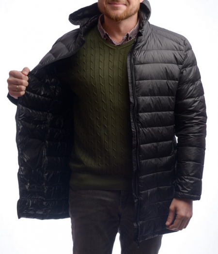 УЛЬТРАЛЕГКАЯ ПУХОВАЯ КУРТКА УДЛИНЕННАЯ L(46)-8XL(62)