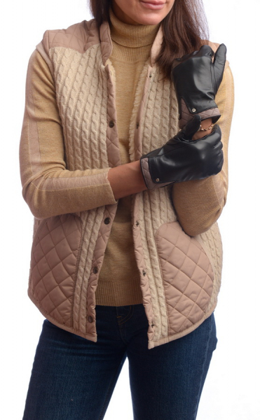 ЖЕНСКИЕ ПЕРЧАТКИ КОЖА ЯГНЕНКА / ШЕРСТЬ