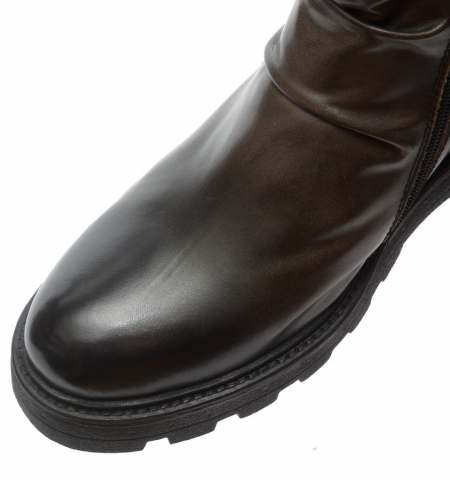 МУЖСКИЕ БОТИНКИ НАТУРАЛЬНАЯ КОЖА / НАТУРАЛЬНЫЙ МЕХ GUGU ГЕРМАНИЯ