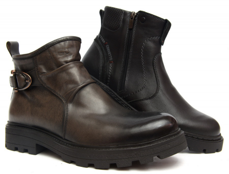 МУЖСКИЕ БОТИНКИ НАТУРАЛЬНАЯ КОЖА / НАТУРАЛЬНЫЙ МЕХ GUGU ГЕРМАНИЯ