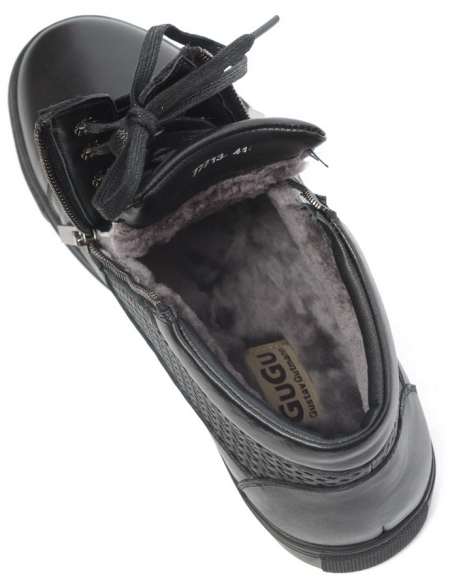 МУЖСКИЕ БОТИНКИ НАТУРАЛЬНАЯ КОЖА / НАТУРАЛЬНЫЙ МЕХ GUGU ГЕРМАНИЯ