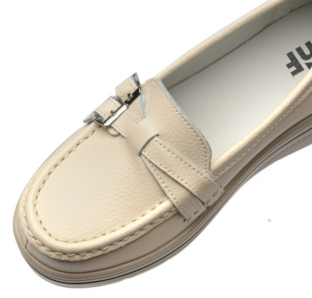 ЖЕНСКИЕ МОКАСИНЫ НА ТАНКЕТКЕ НАТУРАЛЬНАЯ КОЖА BINIFOOT/BNF ТАЙВАНЬ