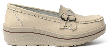 ЖЕНСКИЕ МОКАСИНЫ НА ТАНКЕТКЕ НАТУРАЛЬНАЯ КОЖА BINIFOOT/BNF ТАЙВАНЬ