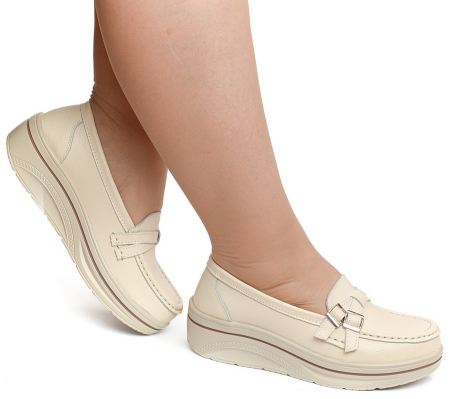 ЖЕНСКИЕ МОКАСИНЫ НА ТАНКЕТКЕ НАТУРАЛЬНАЯ КОЖА BINIFOOT/BNF ТАЙВАНЬ