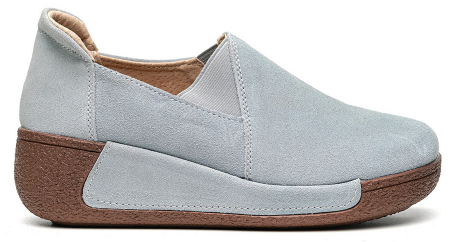 ЖЕНСКИЕ МОКАСИНЫ НА ТАНКЕТКЕ НАТУРАЛЬНАЯ КОЖА (ЗАМША) BINIFOOT/BNF ТАЙВАНЬ