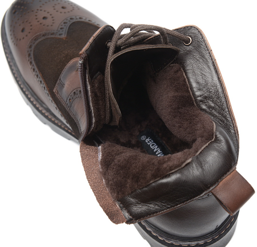 мужские ботинки натуральная кожа +текстиль/натуральный мех salamander