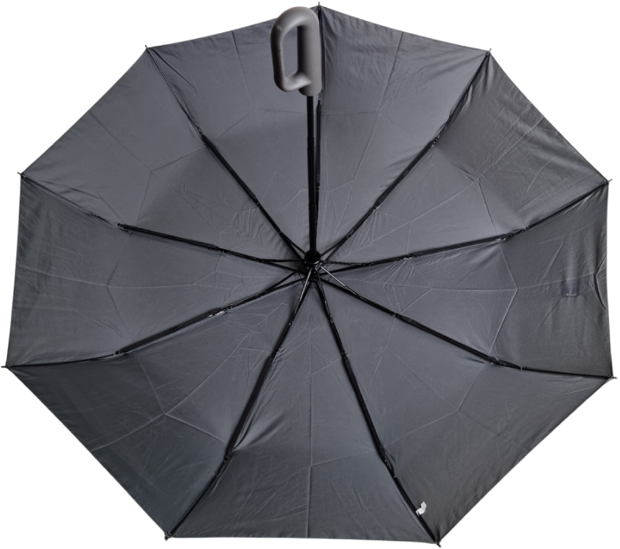 зонт серый автомат ручка карабин 9 спиц  
