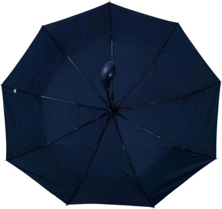 зонт синий автомат ручка карабин 9 спиц  