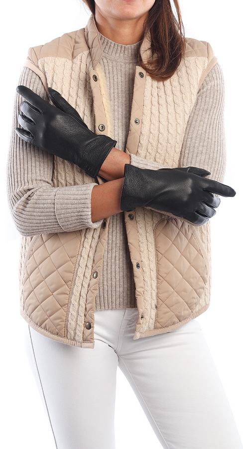 перчатки женские натуральная кожа оленя / шерсть