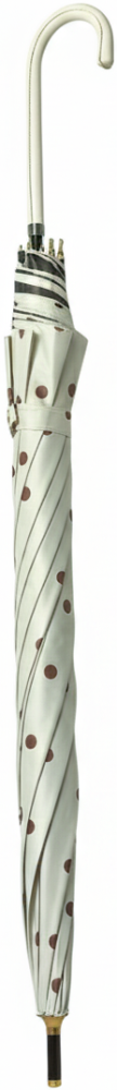 зонт женский трость белый в коричневый горох механика 8 спиц