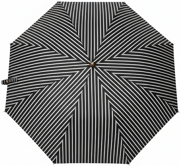зонт женский трость черно-белый в полоску механика 8 спиц