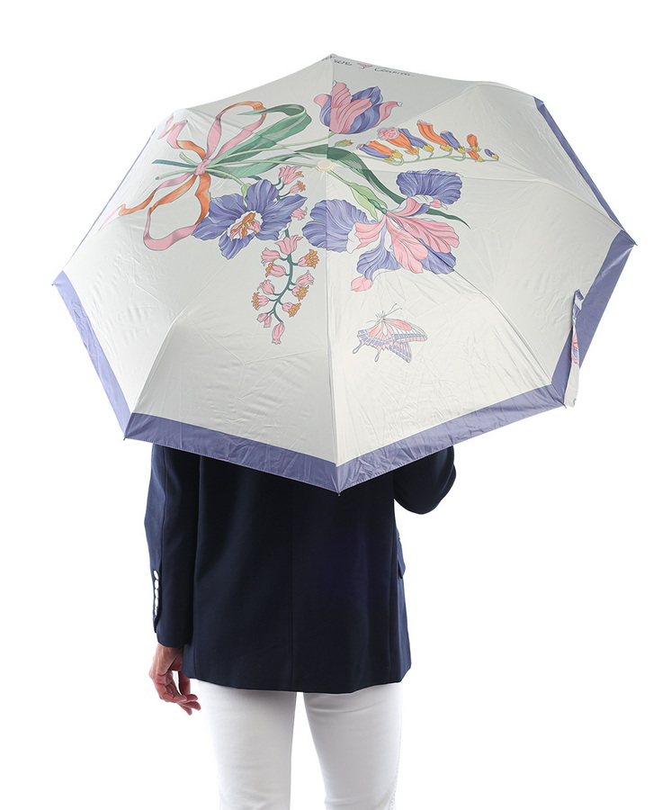 зонт белый сиреневая кайма букет цветов автомат антиветер 8 спиц
