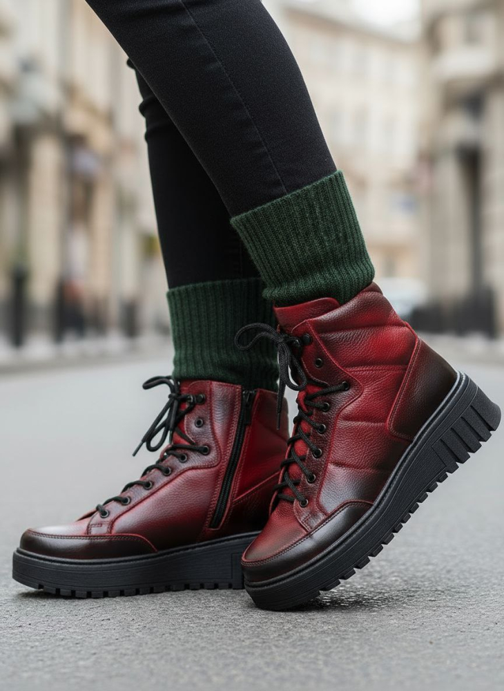 женские ботинки натуральная кожа / натуральная шерсть corvetto италия