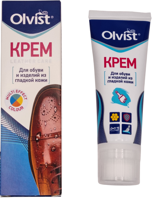 olvist крем для обуви туба с губкой черный  75 мл