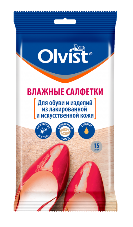 olvist салфетки для обуви и изделий из лакированной и искуственной кожи