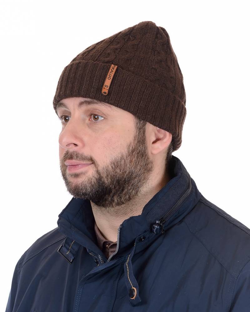 шапка мужская утеплённая с отворотом