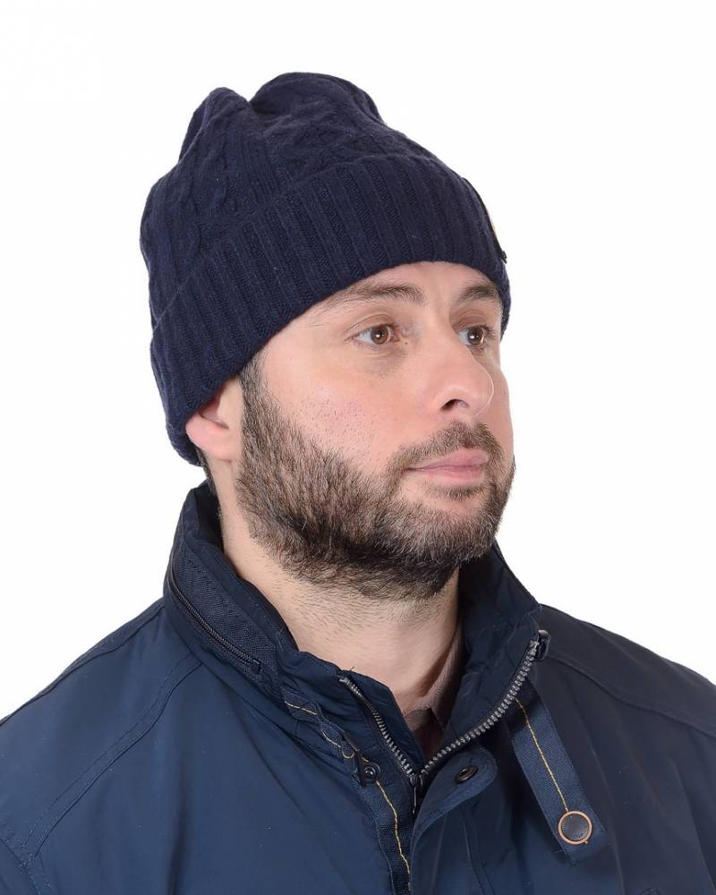 шапка мужская утеплённая с отворотом