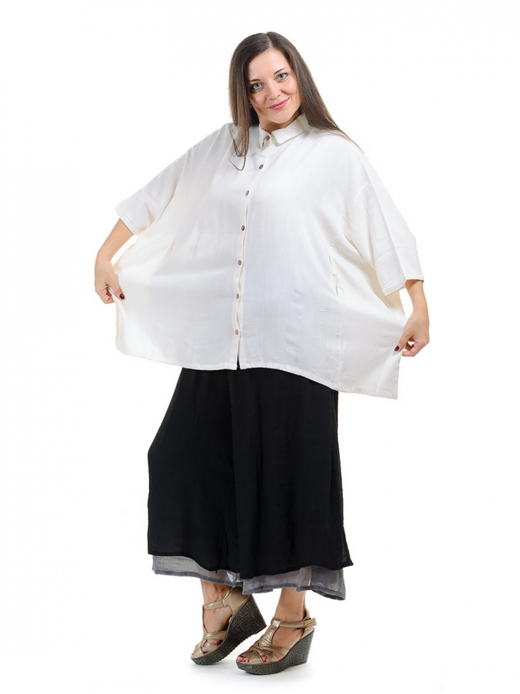 жакет-блузка на пуговицах 100% лен оверсайз корея