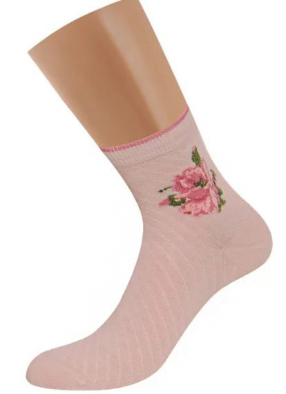 d252 носки жен цветы винтажные розовый античный griff италия