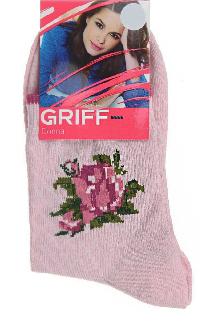 d252 носки жен цветы винтажные розовый античный griff италия