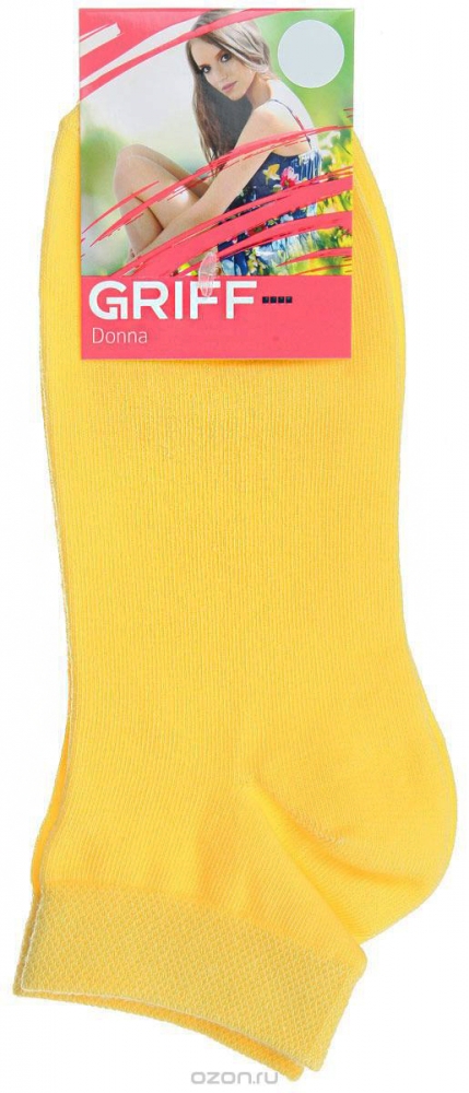 d4u3 носки жен однотонный укороченные giallo (желтый) griff италия