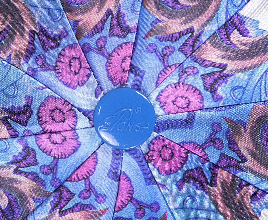 8203 зонт автомат узоры и цветы атлас голубой sponsa германия/prc