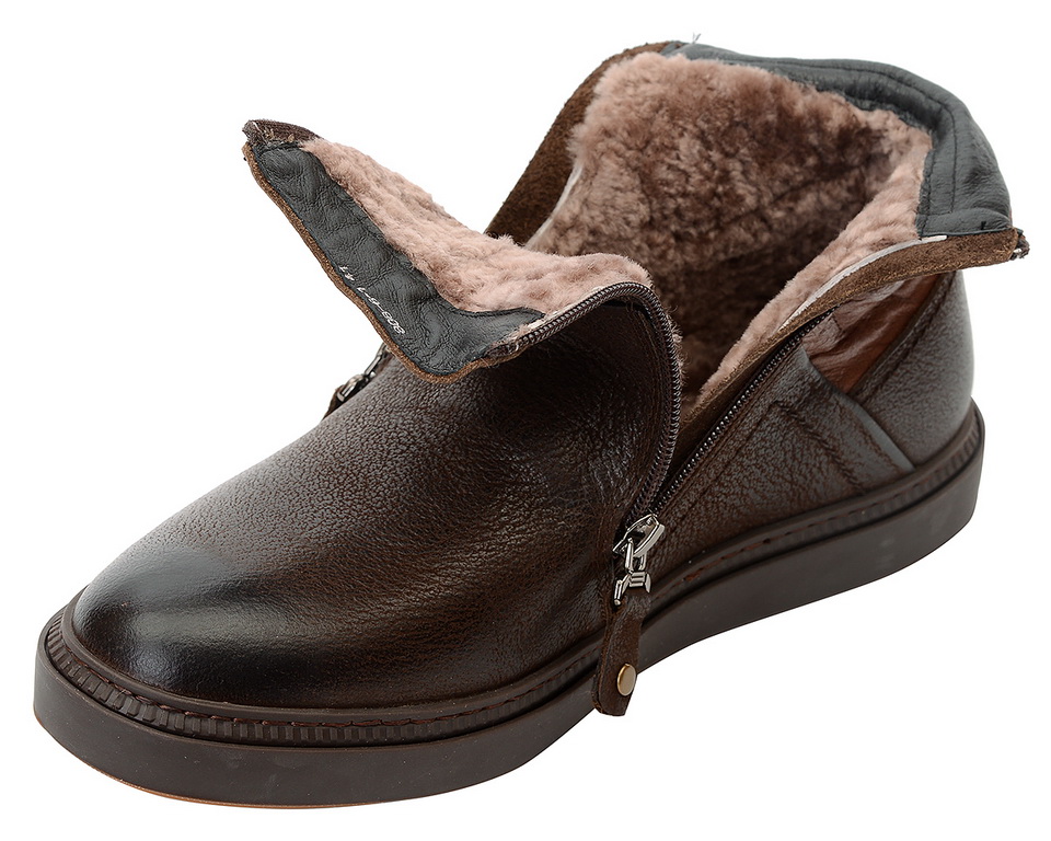 мужские ботинки натуральная кожа натуральный мех gugu германия