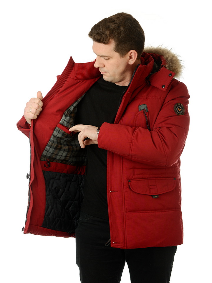 зимняя куртка-аляска варёный хлопок/биопух/нат.мех-енот mgp