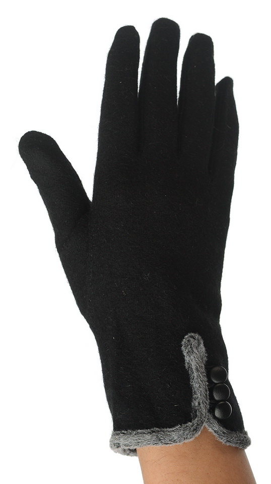 женские перчатки кашемир отделка пуговицы