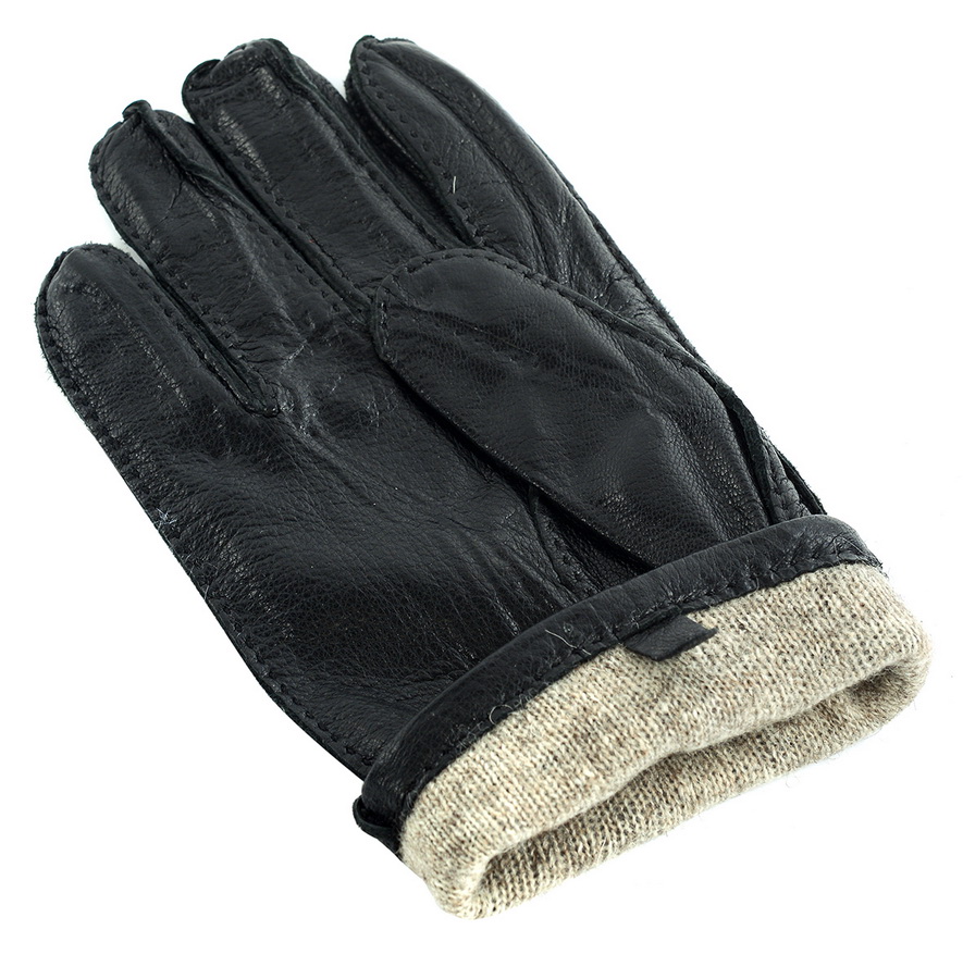 мужские перчатки  кожа оленя / 100% шерсть nice ton