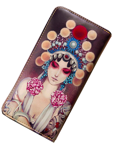 женский кошелек натуральная кожа с рисунком корея
