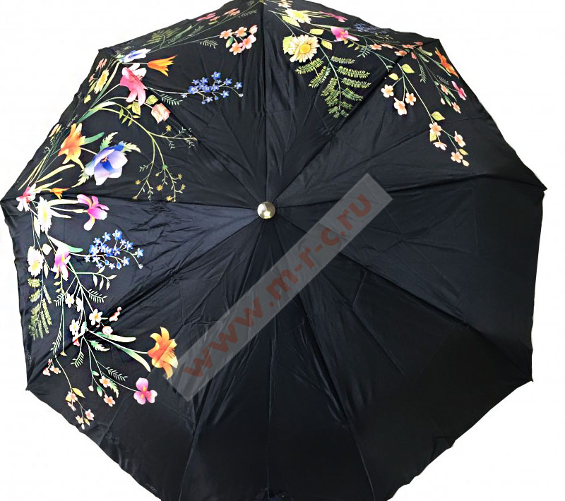 зонт полуавтомат 2-х сторонний цветы-город  umbrella prc
