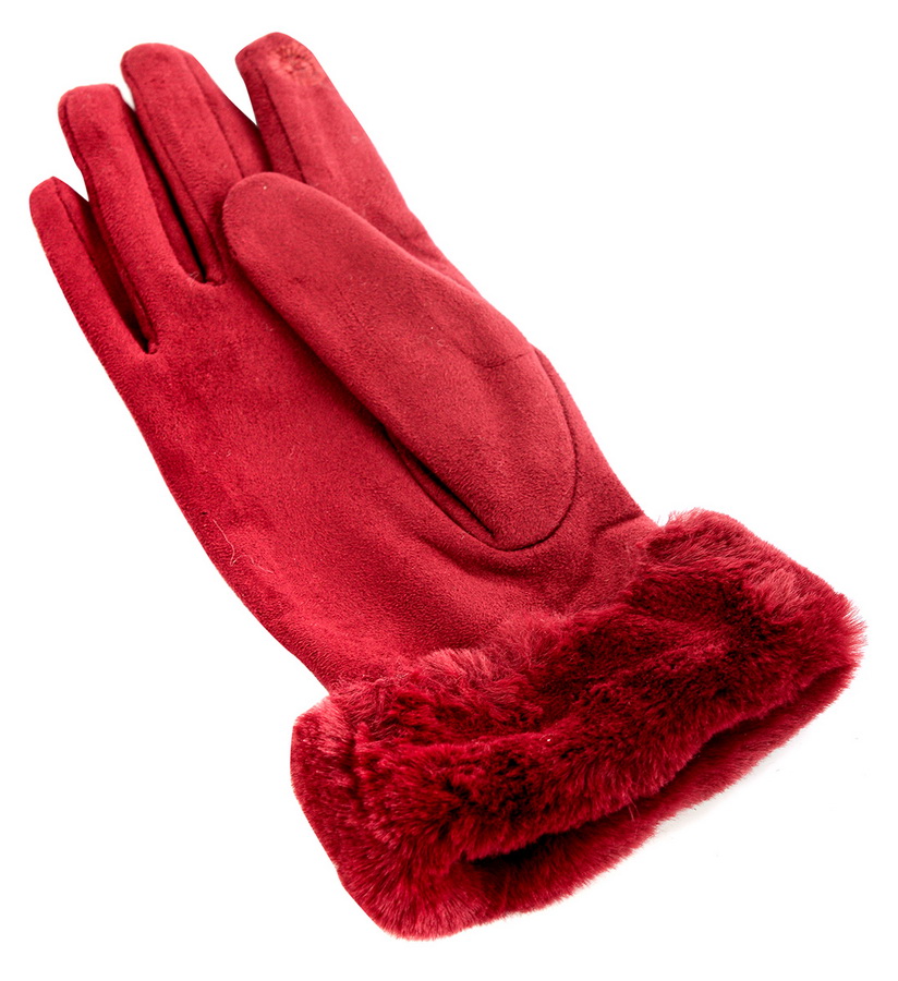 женские перчатки трикотаж / флис с отворотом искусственный мех