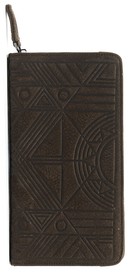 женский кошелек натуральная кожа орнамент коричневый корея