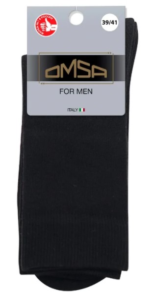 носки мужские 401 eco хлопок черный omsa  италия