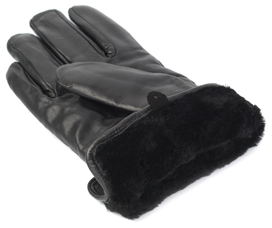 мужские перчатки кожа ягненка / натуральный мех (мутон) dp